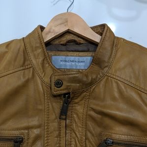 Mens XXL Light Brown Leather Coat